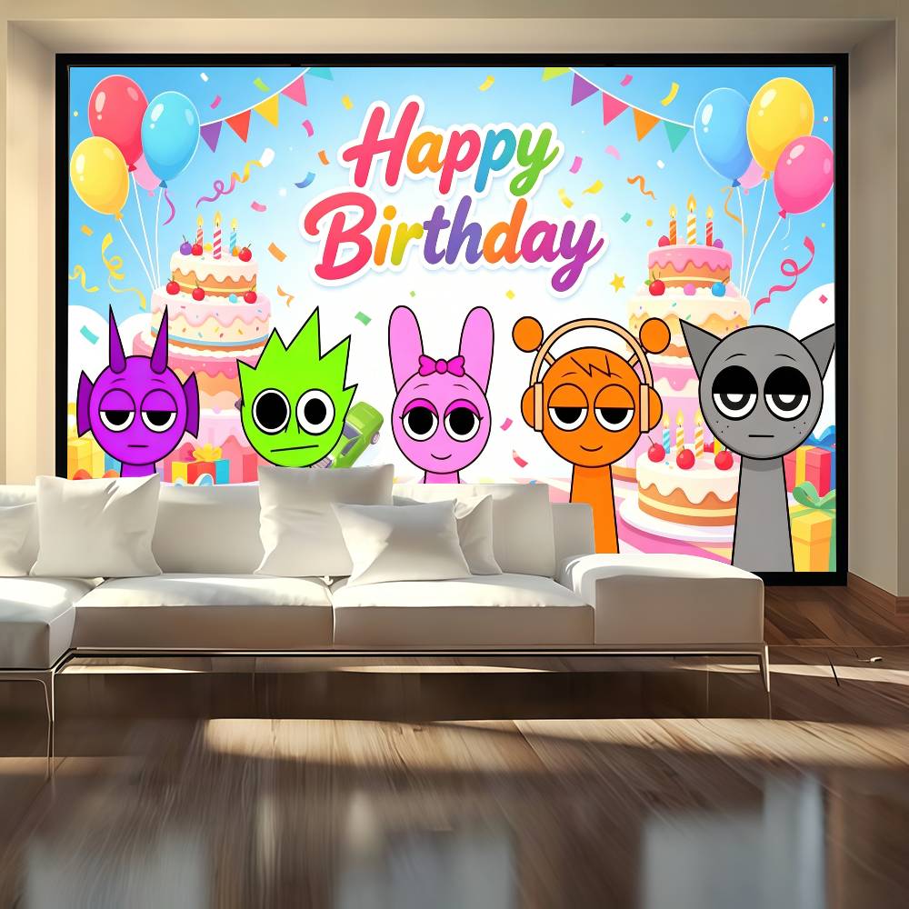 Party Games Stream - Фон для фотосъемки Incredibox-Sprunki: ткань для