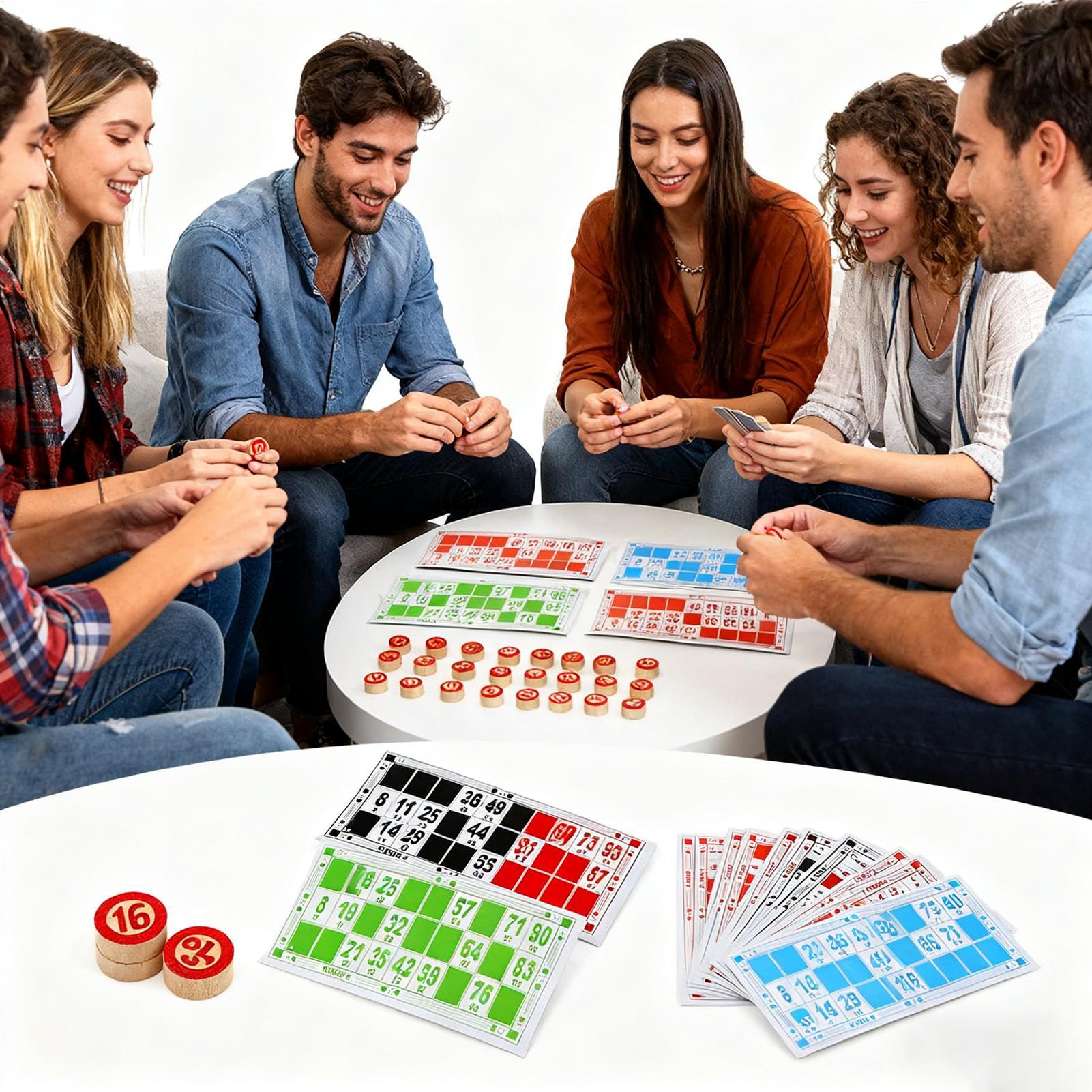 Party Games Large Groups - Карточная игра «Бинго», винтажные деревянные интерактивные
